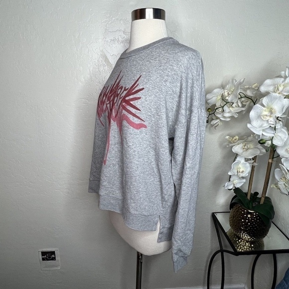 All Saints Sweater Gray Red NYC New York City Graffiti Oversized Crewneck XS - Picture 5 of 7